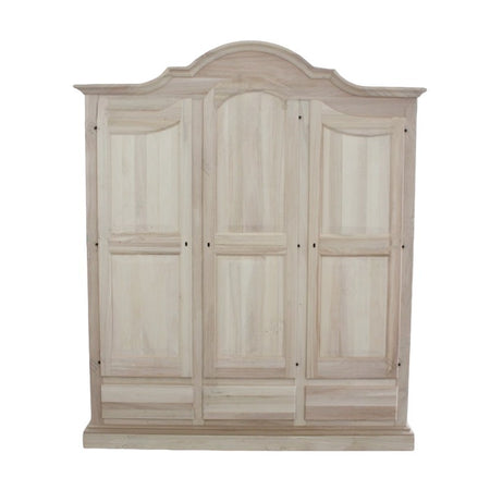 MOBILI 2G -  Armadio classico 3 porte 3 cassetti legno grezzo 185X62X220 (1869)
