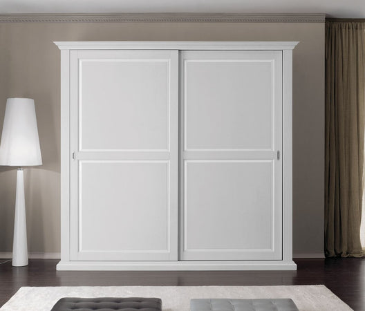 MOBILI 2G -  Armadio classico 2 porte scorrevoli legno grezzo 275X66X254 (2166)