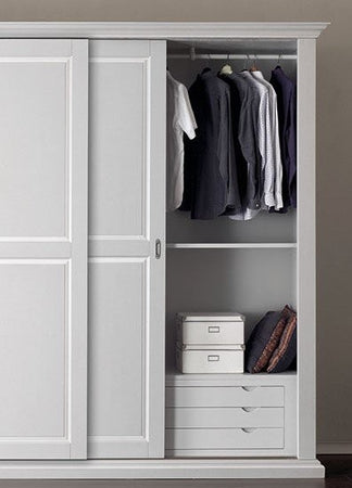 MOBILI 2G -  Armadio classico 2 porte scorrevoli legno grezzo 275X66X254 (2166)