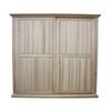 MOBILI 2G -  Armadio classico 2 porte scorrevoli legno shabby bianco 275X66X254 (2166)
