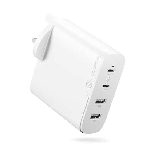ALOGIC 4X100 Universale Bianco AC Interno (Alogic 4X100 Rapid Power 4 Port 100W GaN Charge [1Year warranty])