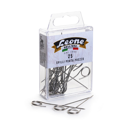 Scatola 25 Spilli Portaprezzi Inox - Apsipp Leone