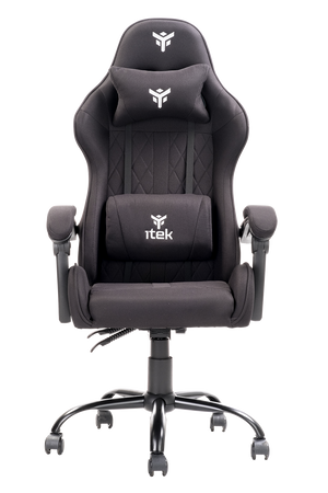 itek Gaming Chair RHOMBUS FF10 - Tessuto- Doppio Cuscino- Schienale Reclinabile- Nero Nero