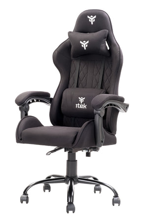 Sedia gaming itek Gaming Chair RHOMBUS FF10 - Tessuto - doppio cuscino, schienale reclinabile - Colore Nero