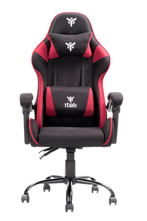itek Gaming Chair RHOMBUS FF10 - Tessuto- Doppio Cuscino- Schienale Reclinabile- Nero Rosso