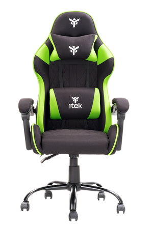 itek Gaming Chair RHOMBUS FF10 - Tessuto- Doppio Cuscino- Schienale Reclinabile- Nero Verde