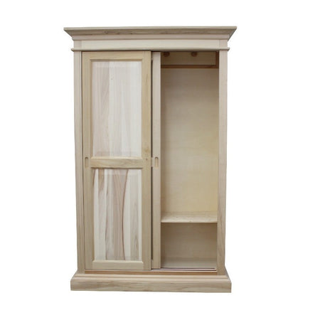 MOBILI 2G -  Armadio classico 2 porte scorrevoli legno grezzo 128X50X200 (483)