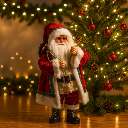Pupazzo di Babbo Natale, colore Rosso e Bianco, con regali, in tessuto, decorazione da 60 cm