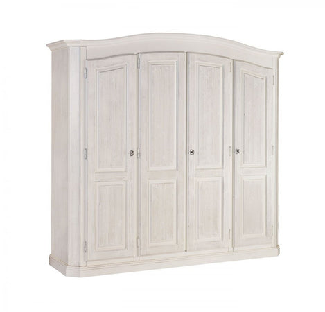 MOBILI 2G -  Armadio classico 4 porte legno massello abete grezzo 231X63X219 (305)