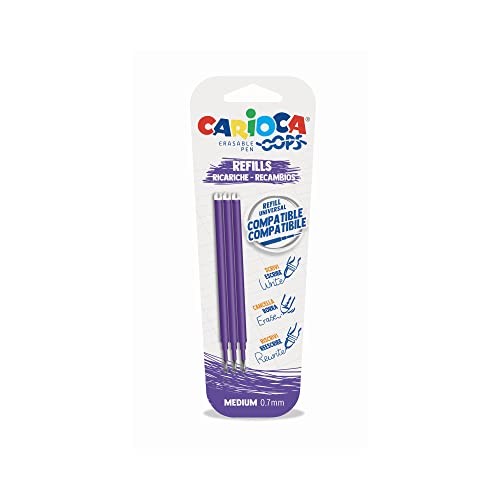 Carioca Oops Ricariche Penna Cancellabile Viola, 3 Pezzi