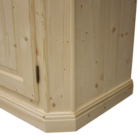 MOBILI 2G -  Armadio classico 4 porte legno massello abete grezzo 231X63X219 (305)