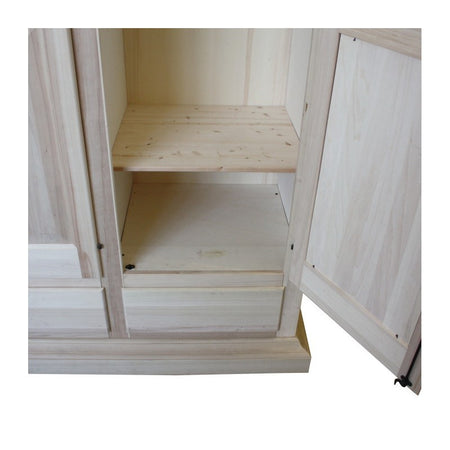 MOBILI 2G -  Armadio classico 3 porte 3 cassetti legno grezzo 182X61X221 (611)