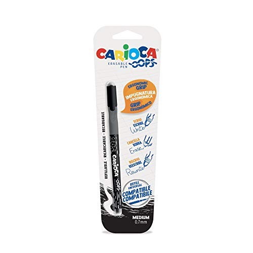 Carioca Oops, Penna Cancellabile Ricaricabile, Colore Nero