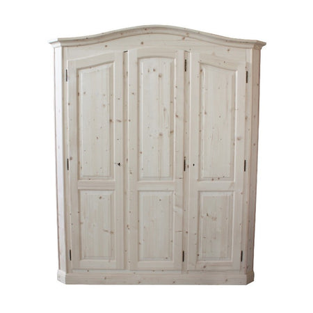 MOBILI 2G -  Armadio classico 3 porte legno massello abete grezzo 181X63X217 (2205)