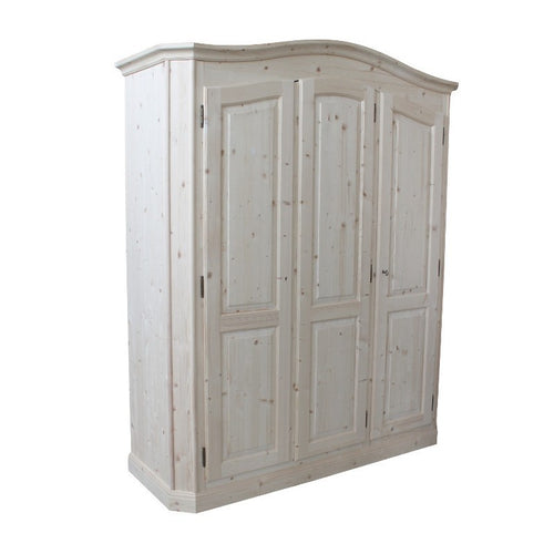 MOBILI 2G -  Armadio classico 3 porte legno massello abete grezzo 181X63X217 (2205)