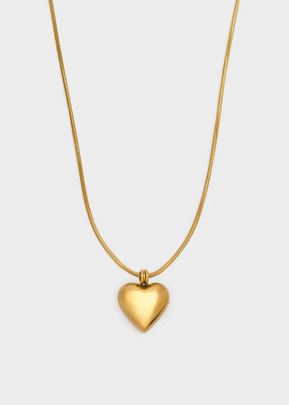 Collana elemento cuore bombato
