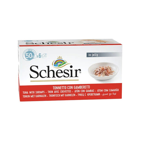 Schesir Jelly Tonnetto con Gamberetti Multipack per Gatti Adulti 6X50gr