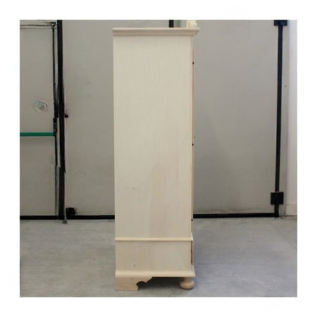 MOBILI 2G -  Armadio classico 2 porte 2 cassetti legno grezzo 122X60X204 (1204)