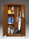MOBILI 2G -  Armadio dispensa porta scope 2 porte legno grezzo 86X45X161 (712)