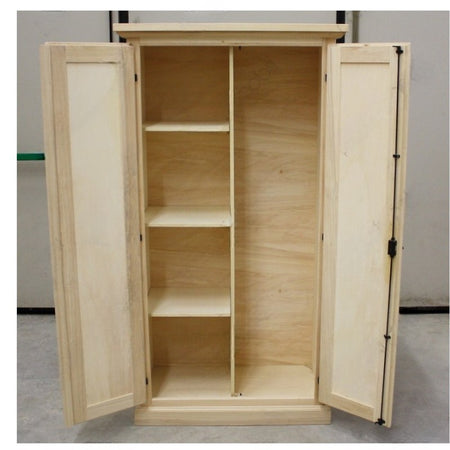 MOBILI 2G -  Armadio dispensa porta scope 2 porte legno grezzo 86X45X161 (712)