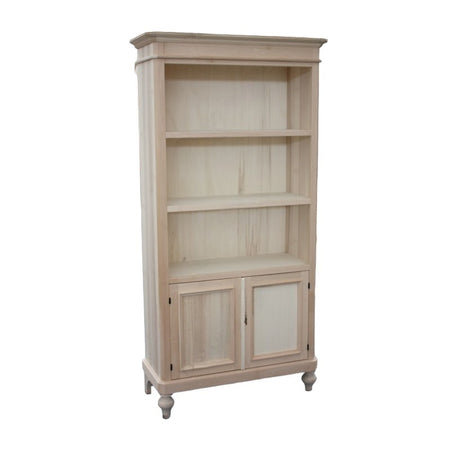MOBILI 2G - Libreria Classica 2 Porte 2 ripiani Legno Grezzo 100X40X194 (1519)