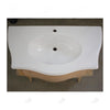MOBILI 2G - Mobile bagno 3 cassetti bombato con lavello legno grezzo 108x55x82