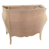 MOBILI 2G - Mobile bagno 3 cassetti bombato con lavello legno grezzo 118x55x82