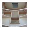 MOBILI 2G - Mobile bagno 3 cassetti bombato con lavello legno grezzo 118x55x82