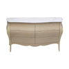 MOBILI 2G - Mobile bagno 6 cassetti bombato con doppio lavello legno grezzo 162x58x83