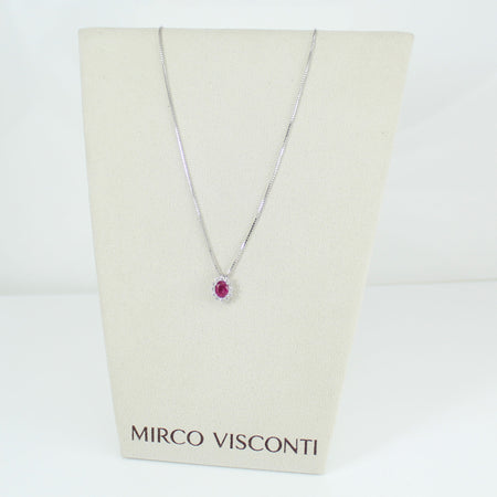 Collana donna Mirco Visconti in oro bianco con rubino e diamanti