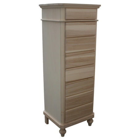 MOBILI 2G - CASSETTIERA IN LEGNO 8 CASSETTI GREZZO L.55 P.45 H.149 (707)