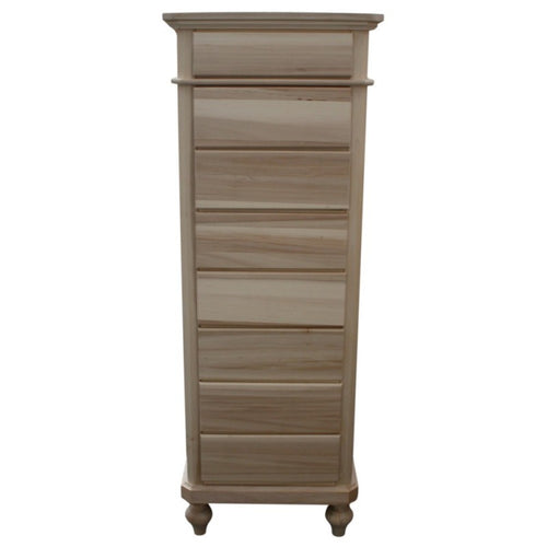 MOBILI 2G - CASSETTIERA IN LEGNO 8 CASSETTI GREZZO L.55 P.45 H.149 (707)