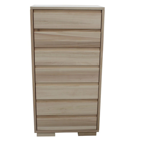 MOBILI 2G - Cassettiera Classica 7 Cassetti In Legno massello Grezzo 70x45x137 (3222)