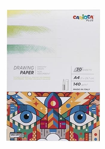 Carioca Plus Carta Da Disegno, Drawing Paper A4 30 Fogli