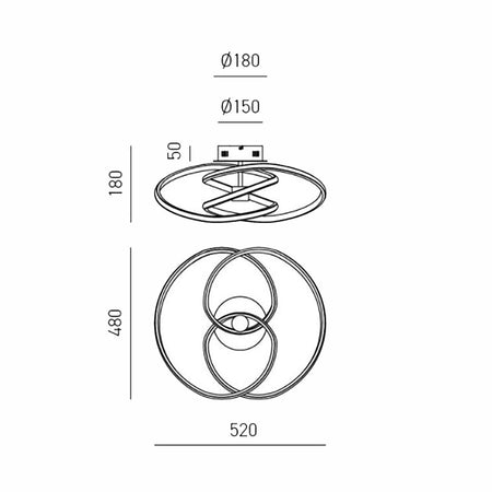Plafoniera led Gea Luce DIVA PP T moderna alluminio lampada soffitto