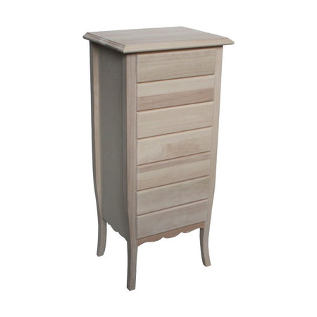 MOBILI 2G -  Cassettiera classica 7 cassetti legno grezzo 50x37x107 (3036)