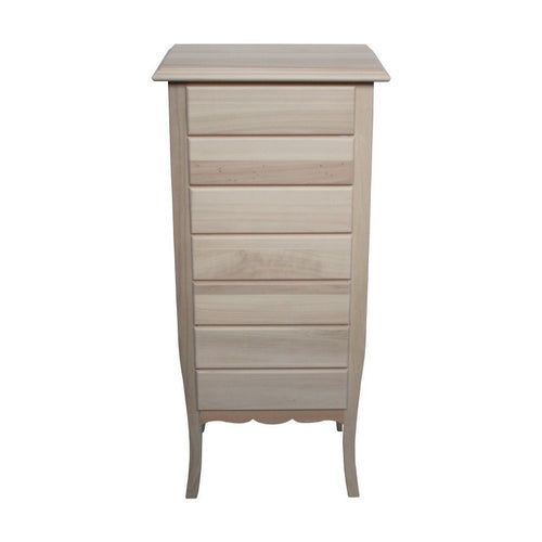 MOBILI 2G -  Cassettiera classica 7 cassetti legno grezzo 50x37x107 (3036)