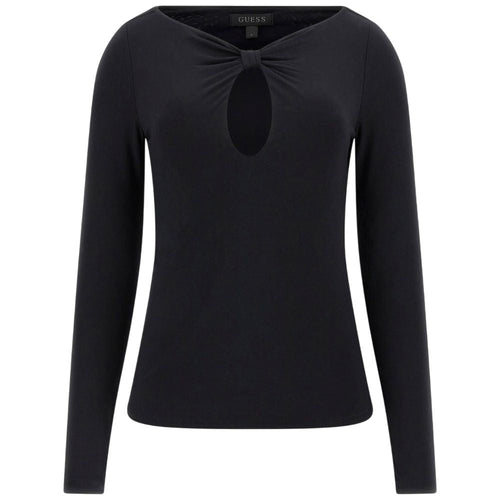 Guess maglia nera in modal con scollo goccia W5YP33KACM2JBLK