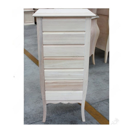MOBILI 2G -  Cassettiera classica 7 cassetti legno grezzo 50x37x107 (3036)