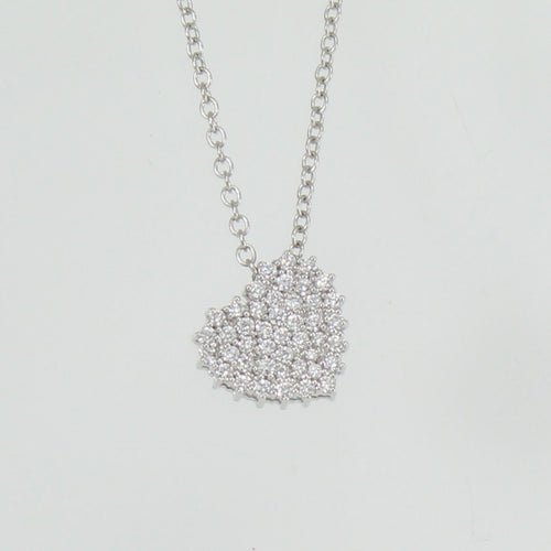 Collana donna Mirco Visconti oro bianco pendente cuore di diamanti