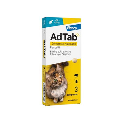 Elanco AdTab 3 Compresse Masticabili per Gatti da 2-8 kg