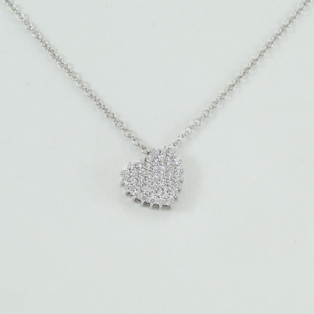 Collana donna Mirco Visconti oro bianco pendente cuore di diamanti
