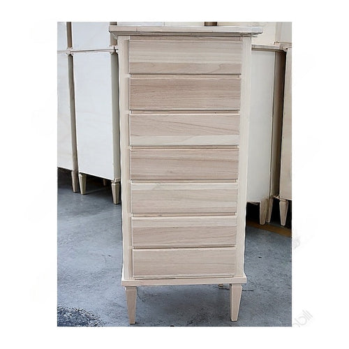 MOBILI 2G -  Cassettiera classica 7 cassetti legno grezzo 49x37x106 (1113)