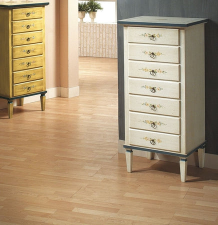 MOBILI 2G -  Cassettiera classica 7 cassetti legno grezzo 49x37x106 (1113)