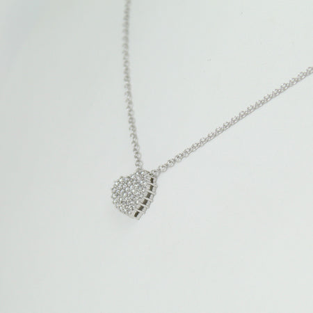 Collana donna Mirco Visconti oro bianco pendente cuore di diamanti