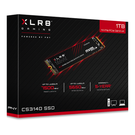 PNY XLR8 CS3140 - SSD - 1 TB - interno - M.2 2280 - PCIe 4.0 x4 (NVMe)