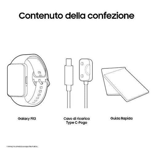 Samsung galaxy fit3 4,06 cm (1.6\) amoled 40 mm digitale 256 x 402 pixel touch screen argento - SM-R390NZSAEUB