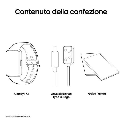 Samsung galaxy fit3 4,06 cm (1.6\) amoled 40 mm digitale 256 x 402 pixel touch screen grigio - SM-R390NZAAEUB