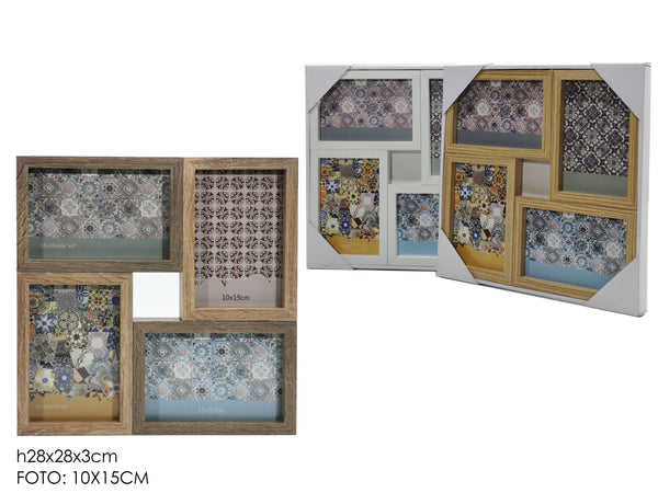 Portafoto 4 posti legno 3 ass