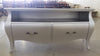 MOBILI 2G - Mobile Porta Tv Bombato Legno Shabby Bianco 141x45x62